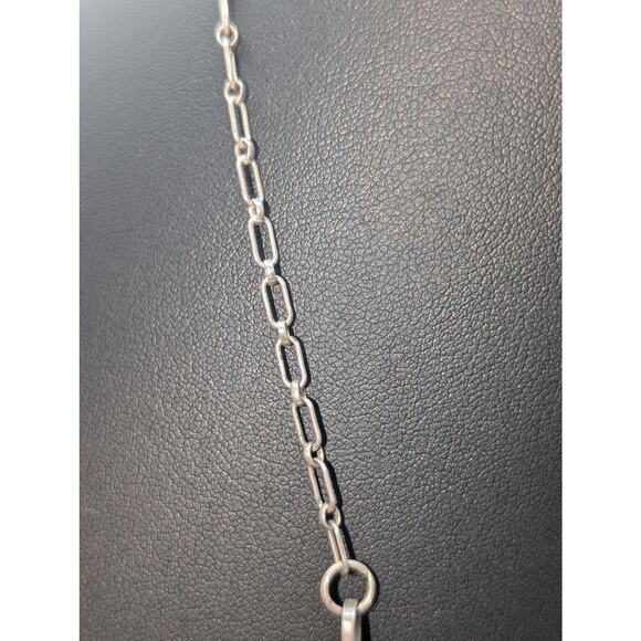 Vintage 925 Sterling Silver Purple Gemstone Leaf Flower Design 20" Necklace - Picture 8 of 15